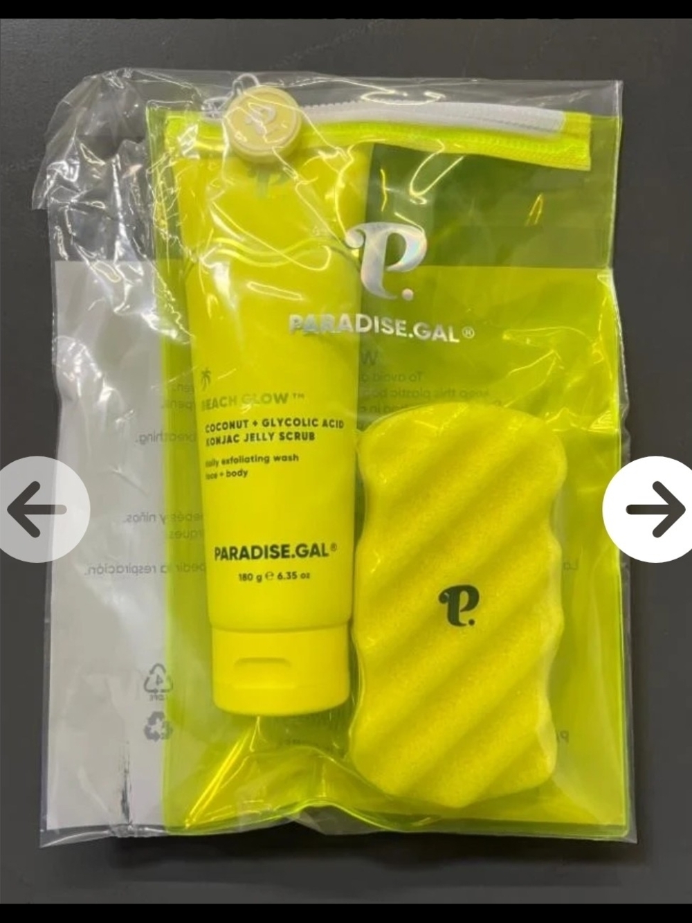 Beach Glow Coconut + Glycolic Acid Jelly Scrub Set - Yellow